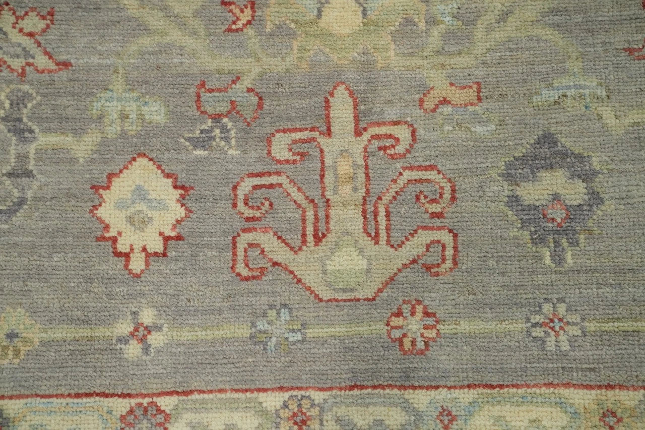 Vintage Look Antique Style Turkish Oushak Traditional Hand-Knotted Beige and Grey 8x10 Wool Area Rug