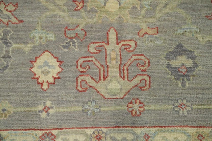 Vintage Look Antique Style Turkish Oushak Traditional Hand-Knotted Beige and Grey 8x10 Wool Area Rug 