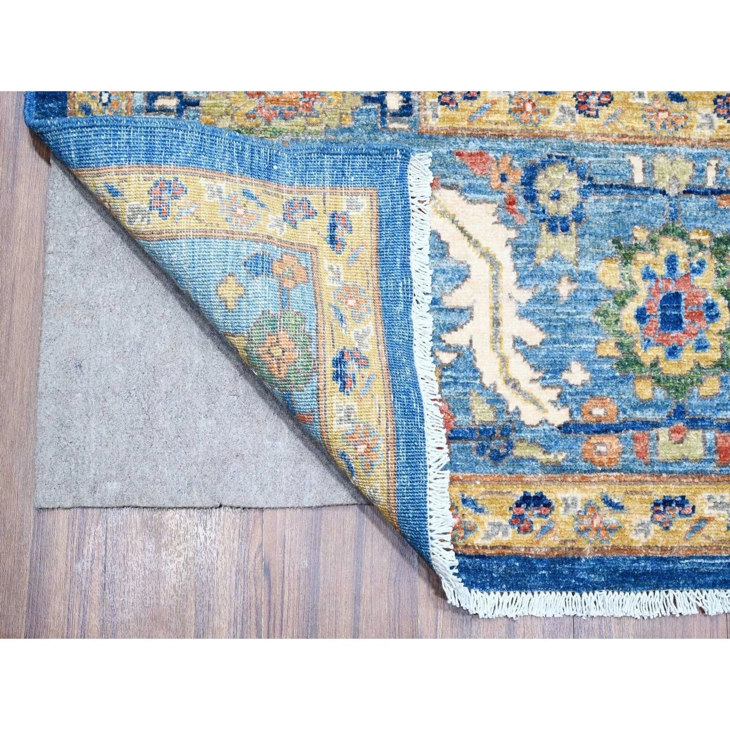Oriental Oushak Floral Hand Knotted Wool Area Rug 9x12 Royal Blue Ivory Traditional Afghan