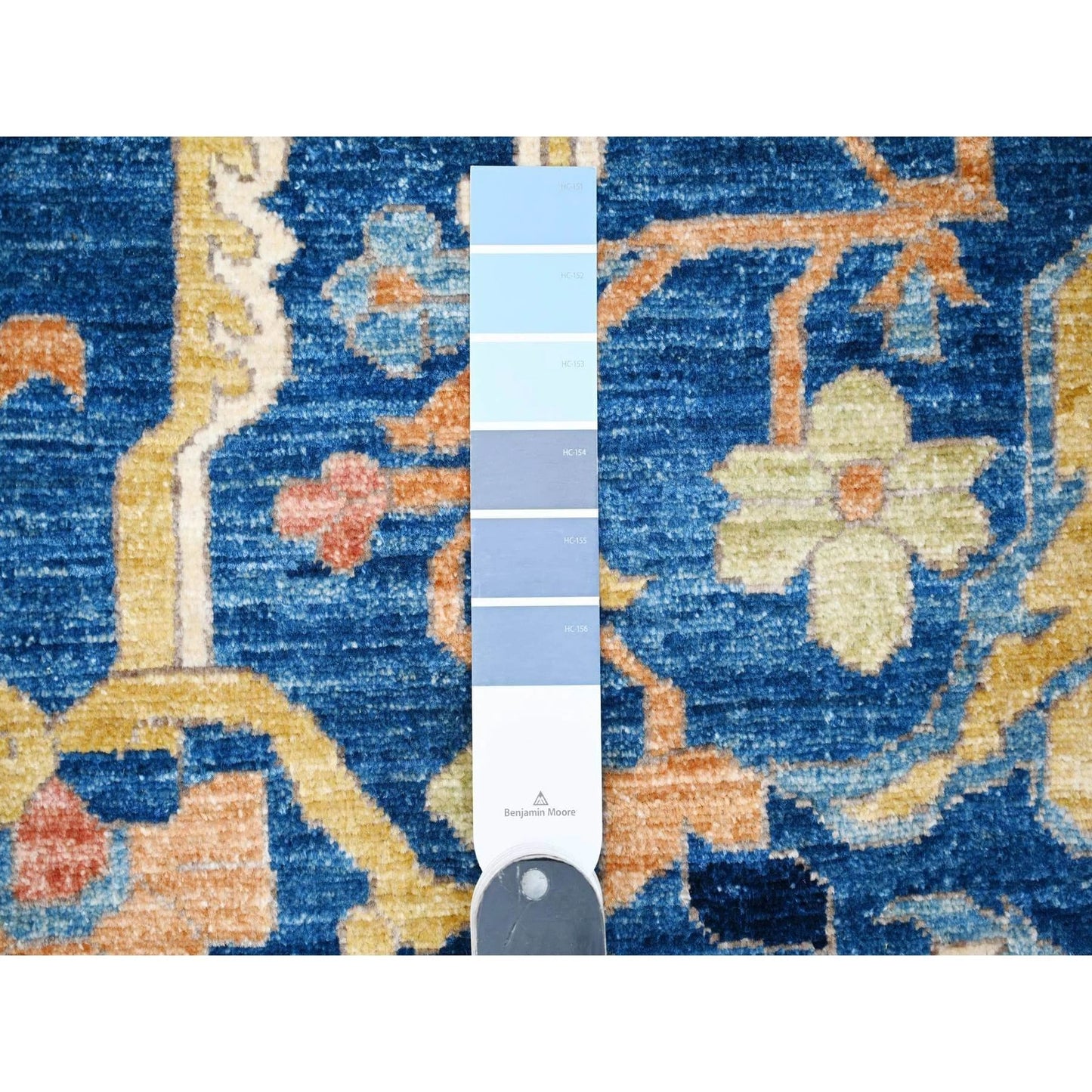 Oriental Oushak Floral Hand Knotted Wool Area Rug 9x12 Royal Blue Ivory Traditional Afghan