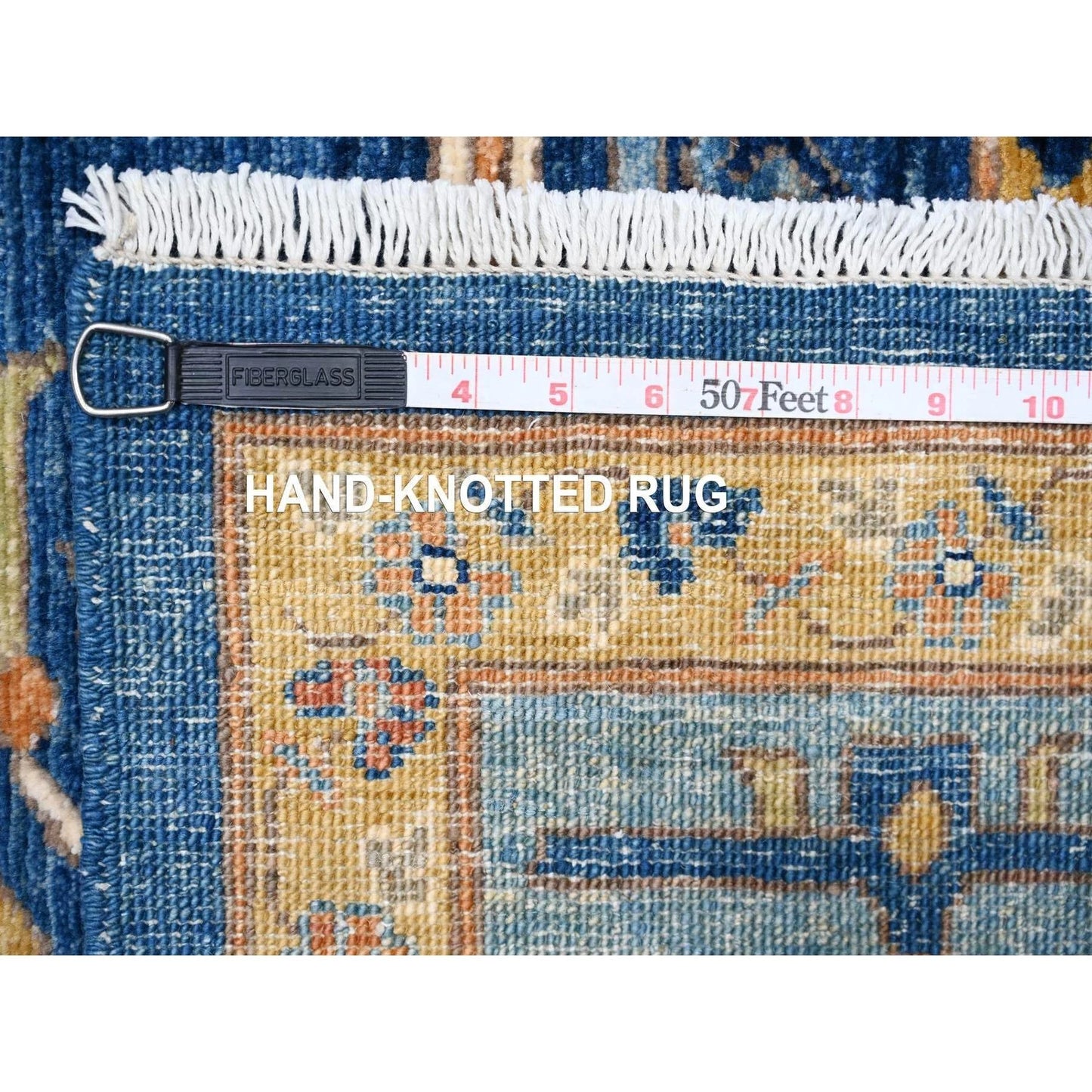 Oriental Oushak Floral Hand Knotted Wool Area Rug 9x12 Royal Blue Ivory Traditional Afghan