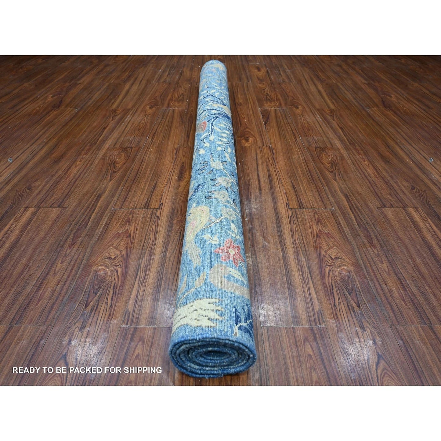 Hand Knotted Wool Afghan Rug 6x9 Blue Tree of Life Peacock Bird Oriental Traditional