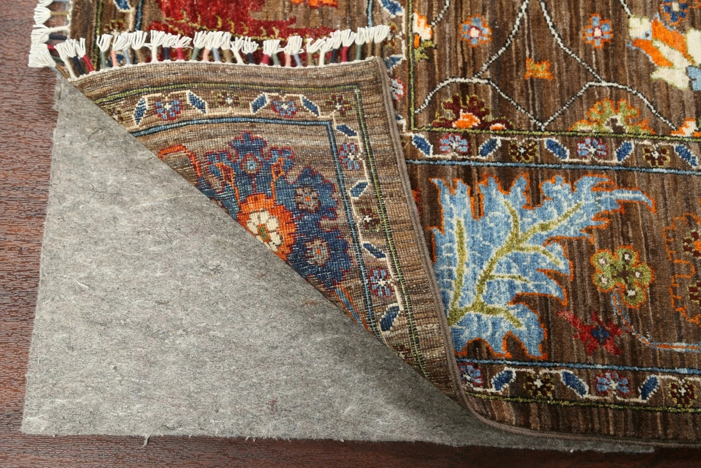 Floral Oriental Oushak Hand Knotted Wool Rug 8x10 Brown Red Multicolour Afghan Antique Style