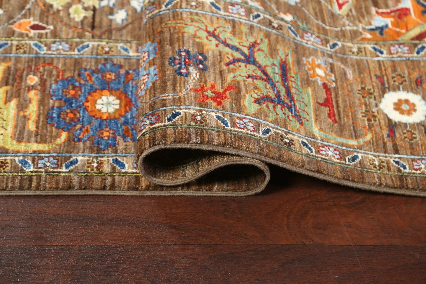 Floral Oriental Oushak Hand Knotted Wool Rug 8x10 Brown Red Multicolour Afghan Antique Style