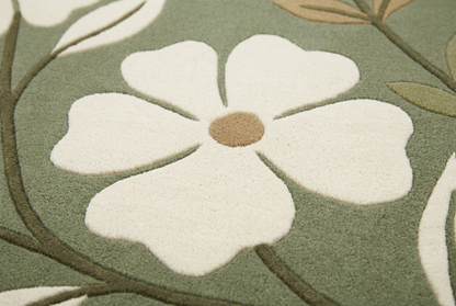 Sage Blossom wool close-up