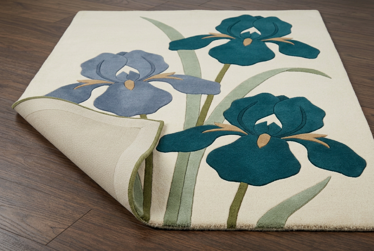 Teal Iris folded detail