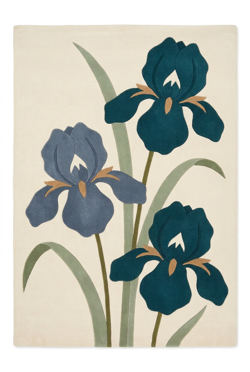 Teal Iris overhead view