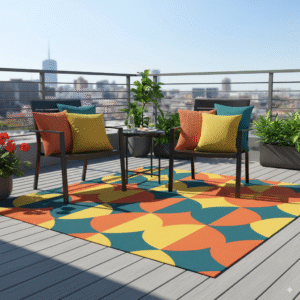 Bold Color and Pattern Outdoor Rugs