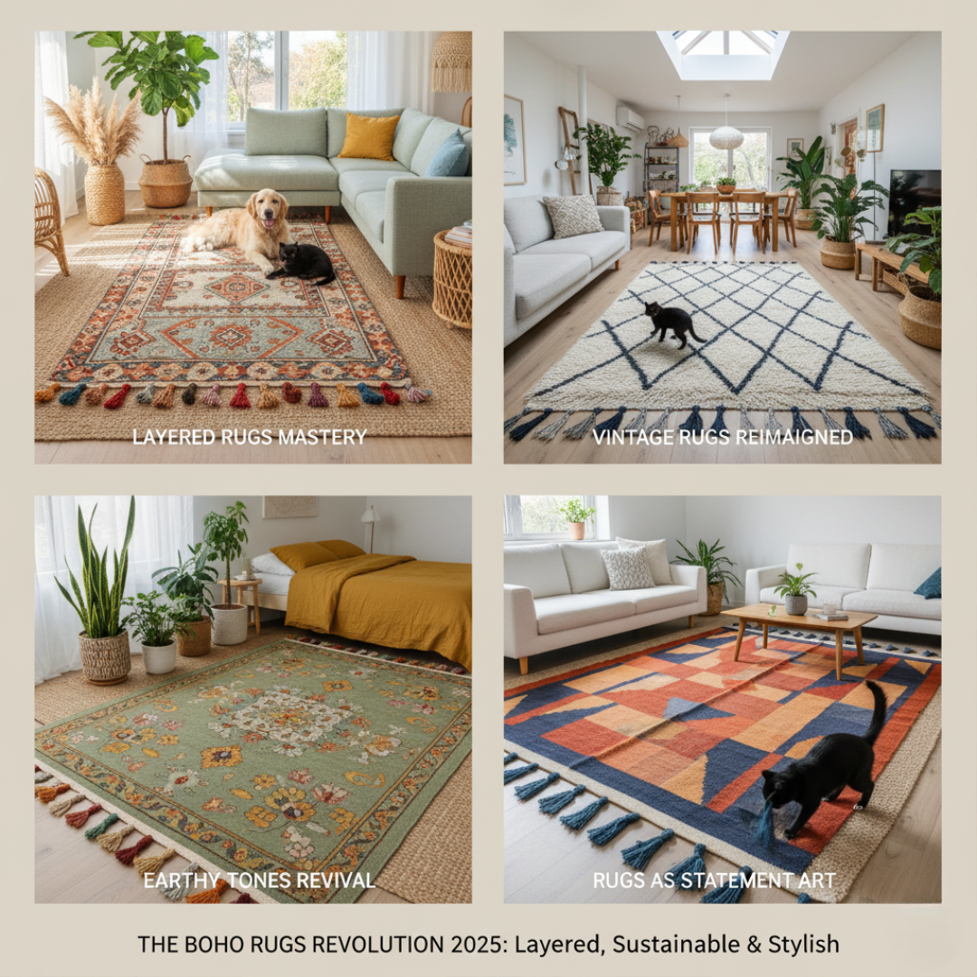 Boho Rugs 2025: Ultimate Guide to Layered Styles, Earthy Tones & Sustainable Boho Decor Ideas