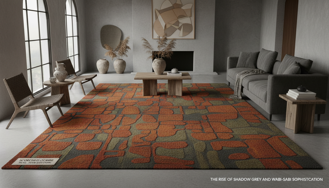 Scorched Ochre Rugs 2026: The Rise of Shadow Grey and Wabi-Sabi Sophistication