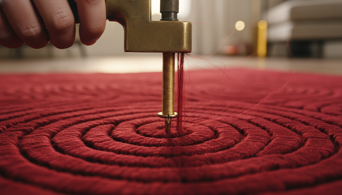 Lustrous ruby red saturated jewel tone rug showing the interplay of light on premium silk and wool fibers.