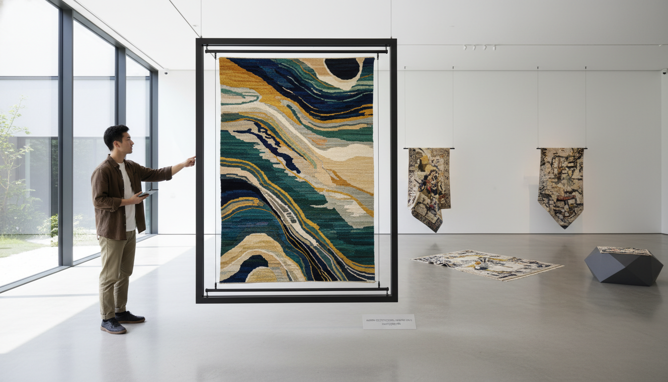 Investment-grade Neo-Deco rug presented as a high-value art piece for the home.