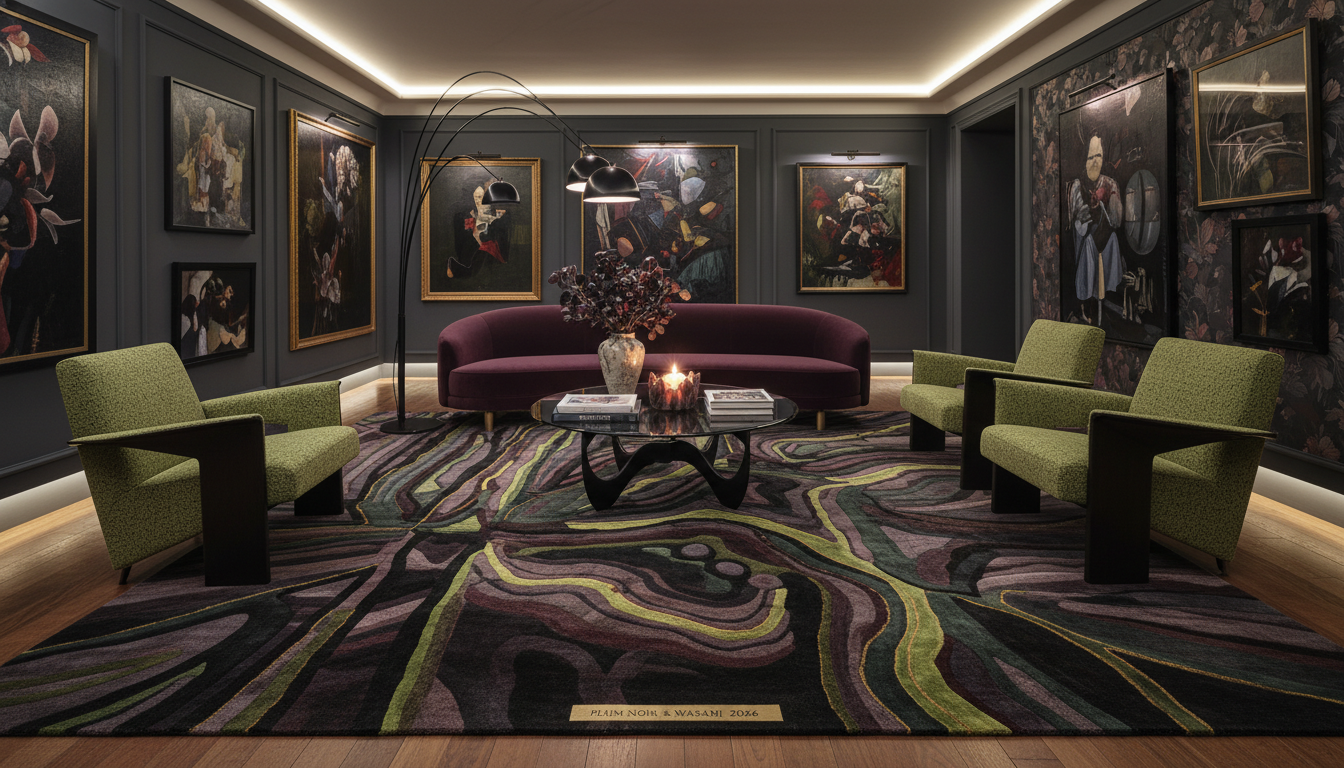 Plum Noir and Wasabi: Redefining Art for the Floor with Moody Maximalist Rugs 2026