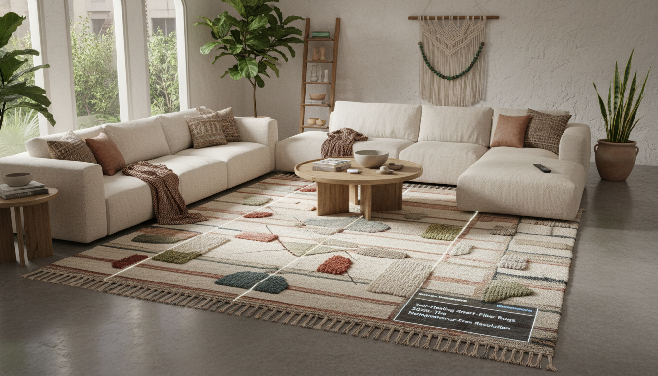 Self-Healing Smart-Fiber Rugs 2026: The Maintenance-Free Revolution in High-End Boho Living
