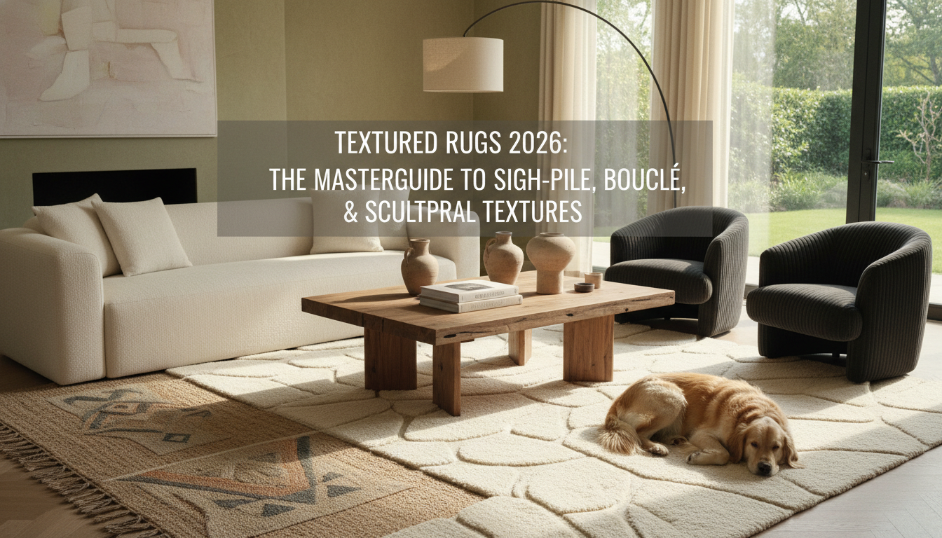Textured Rugs 2026: The Masterguide to Styling High-Pile, Bouclé, and Sculptural Textures