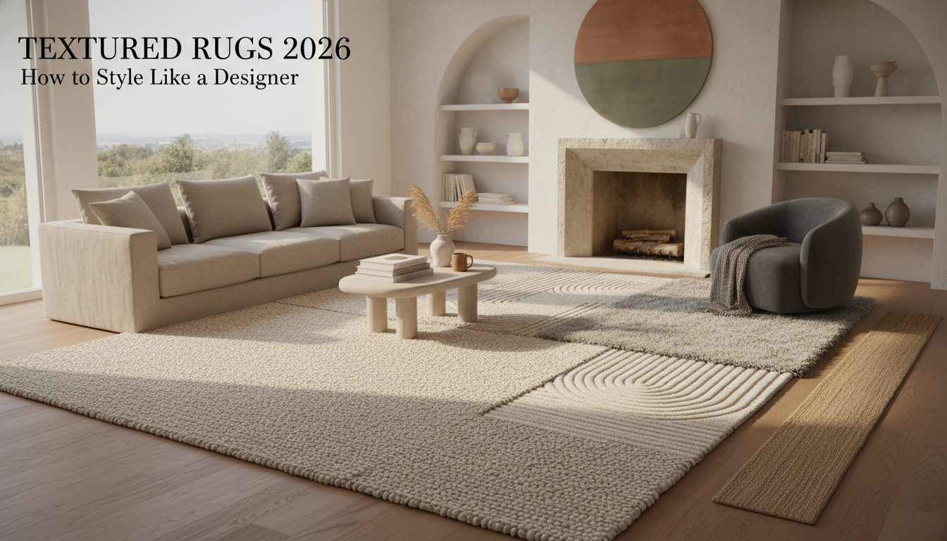Textured Rugs 2026: How to Style High-Pile, Bouclé, Shag & Sculptural Textures Like a Designer