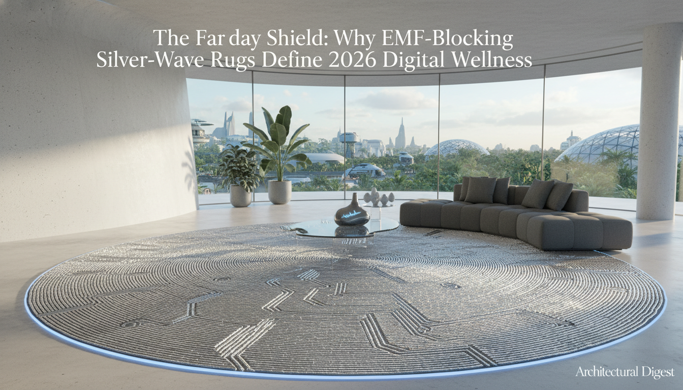 The Faraday Shield: Why EMF-Blocking Silver-Weave Rugs Define 2026 Digital Wellness