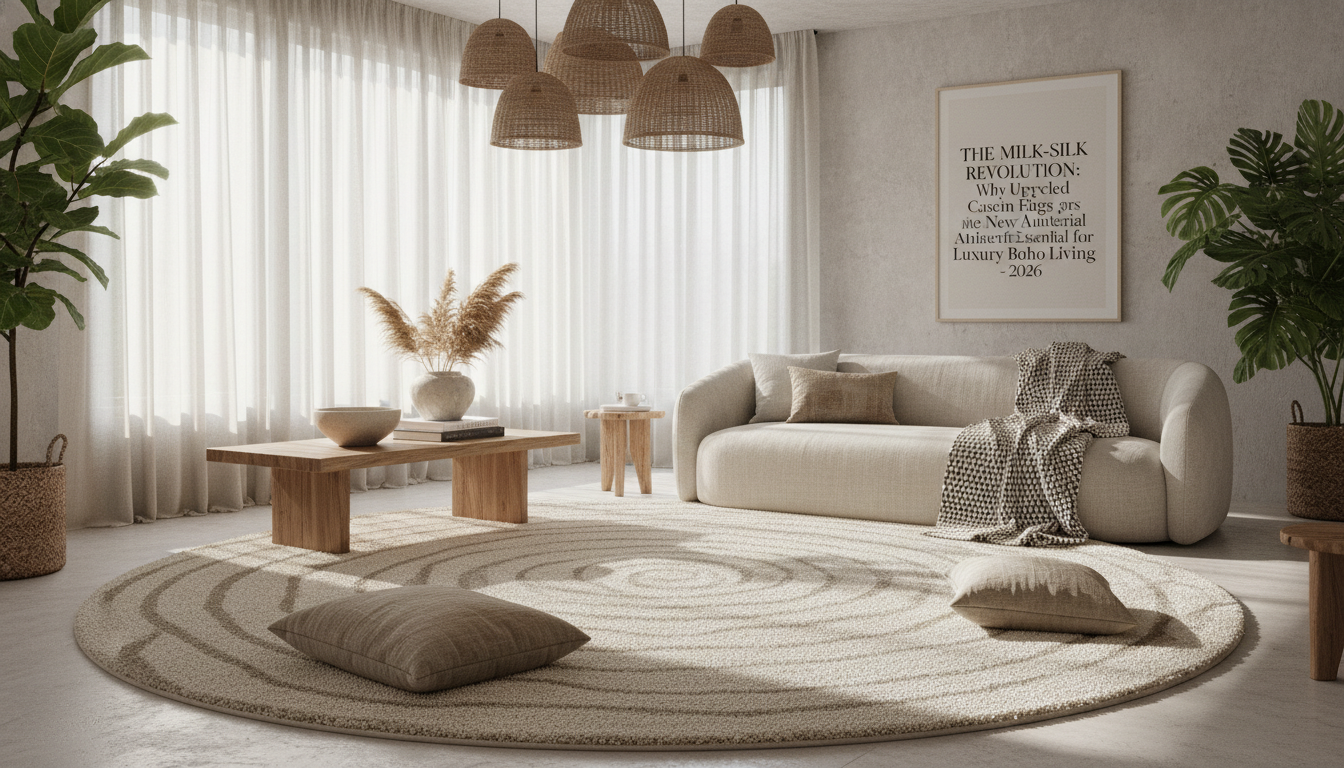 The ‘Milk-Silk’ Revolution: Why Upcycled Casein Fiber Rugs are the New Antibacterial Essential for Luxury Boho Living