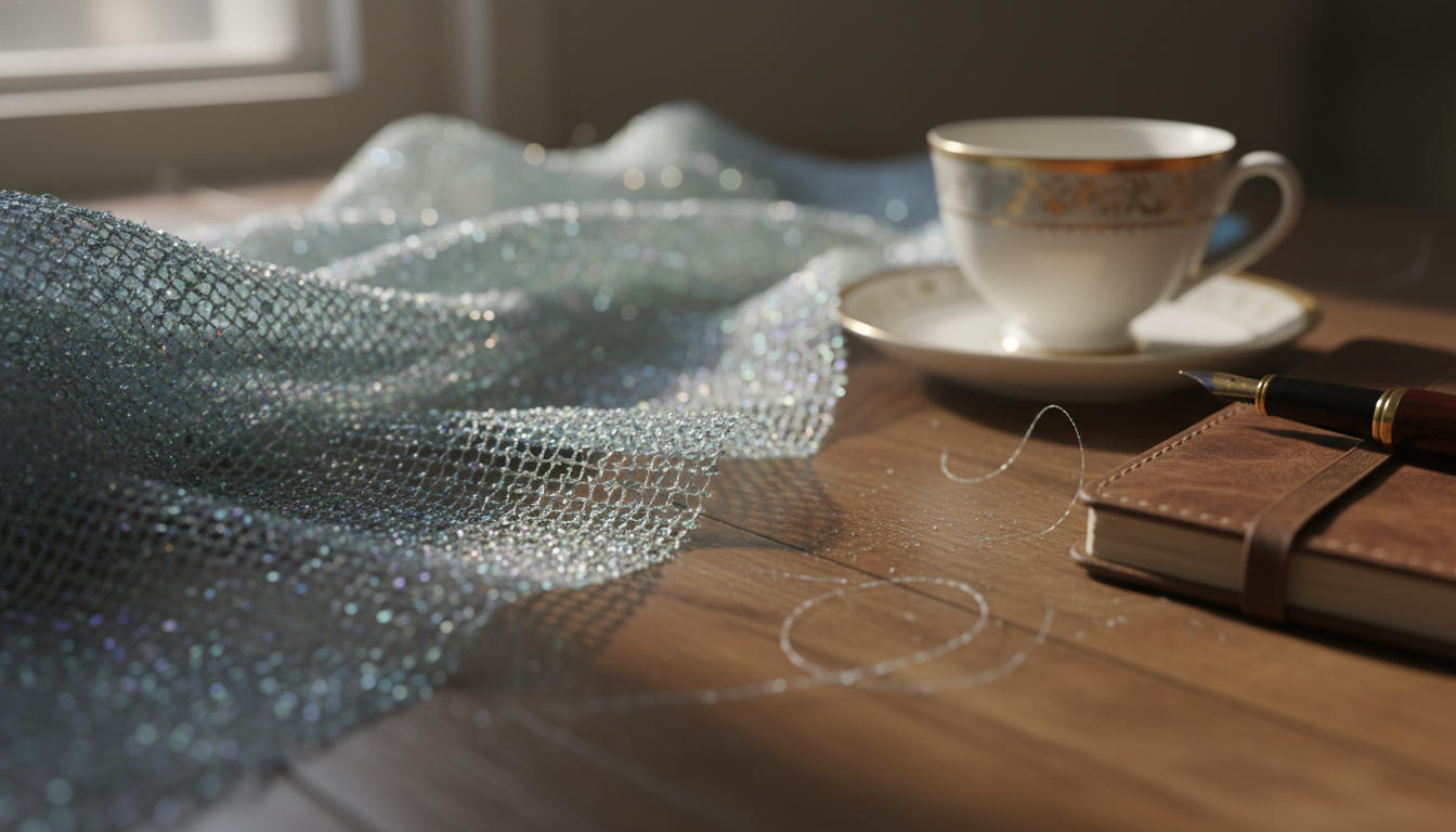 A macro view of shimmering fermented protein rug fibers showing their unique crystalline structure and silk-like luminosity.