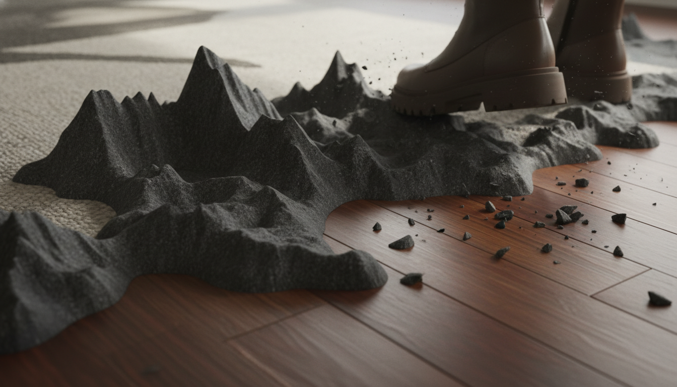 Close-up of a sculptural border on a Neo-Deco rug showing intricate edge work and textile craftsmanship.