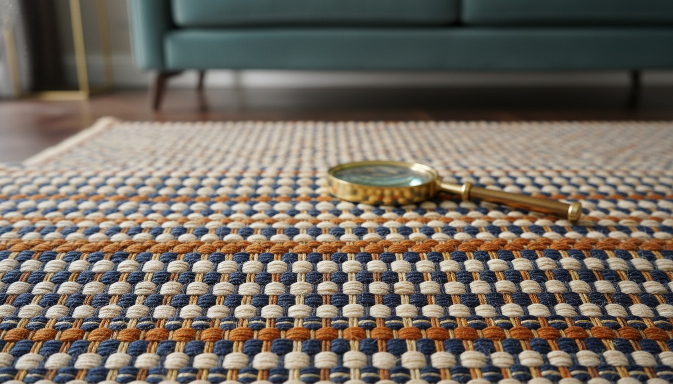 Close-up view of the high knot density on the reverse side of a hand-knotted rug showcasing mathematical precision.