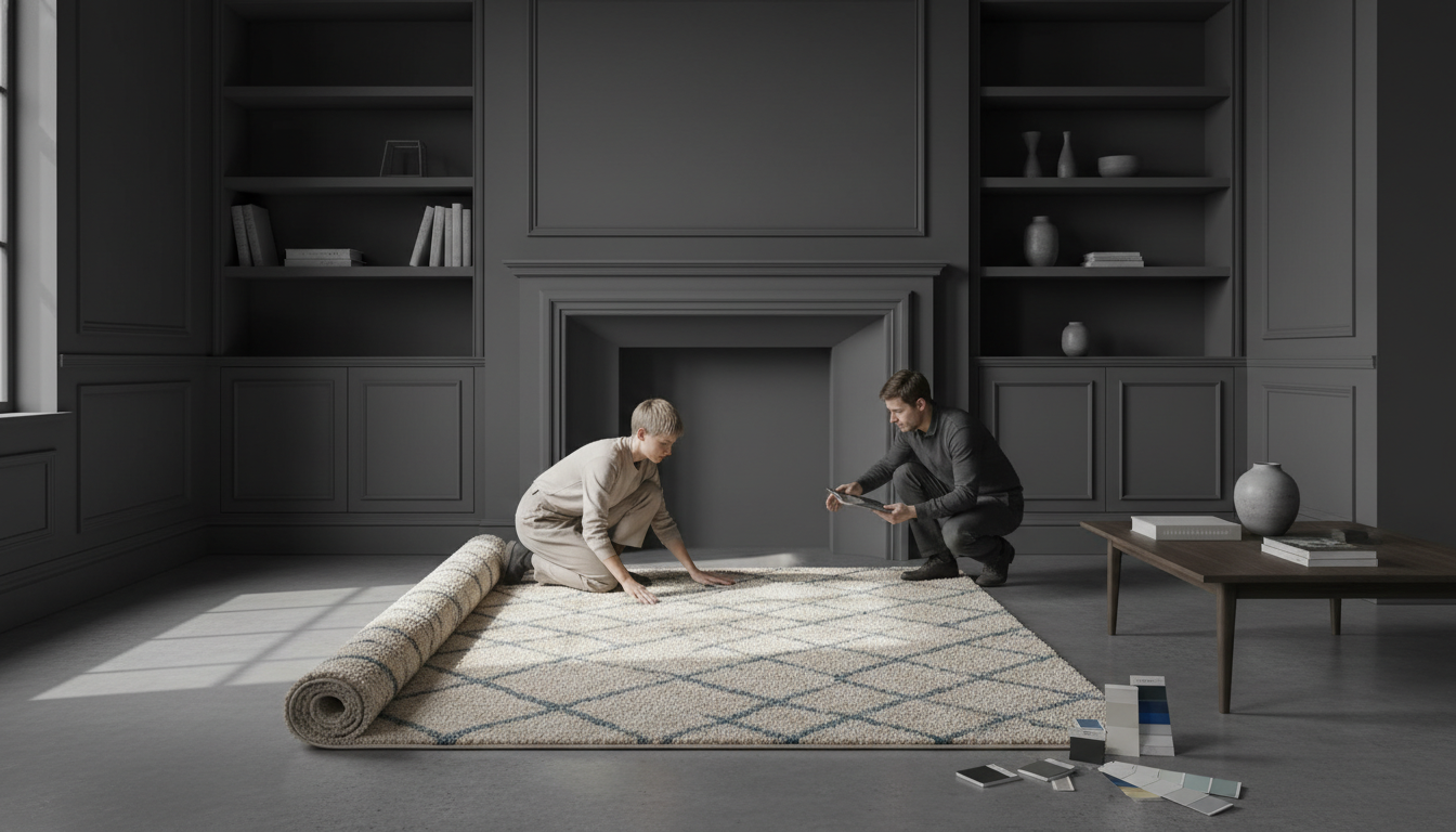 A sophisticated room using monochromatic paint to create architectural depth, a key technique in how to decorate on a budget.