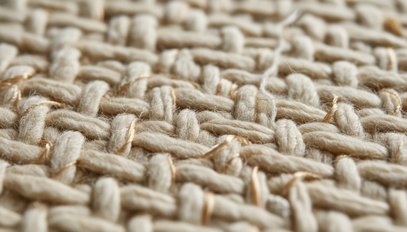 Extreme close-up of a high-quality wool and silk rug showing the luster and durable fibers used in 2026 luxury rug trends.