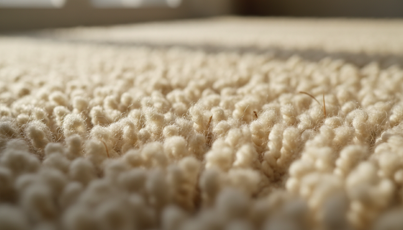 Detailed texture of high-quality wool rug fibers showing natural resilience and sheen