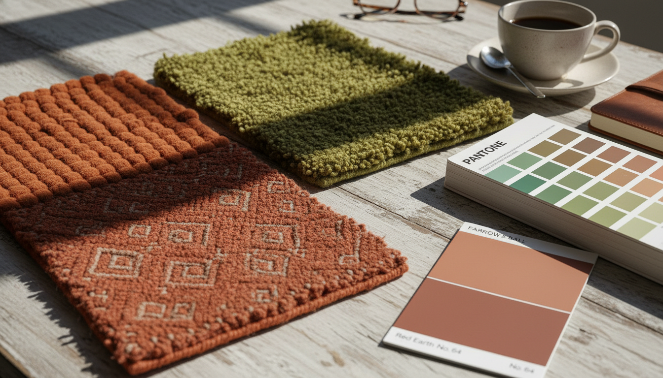 Luxury rug samples and color swatches for accurate matching