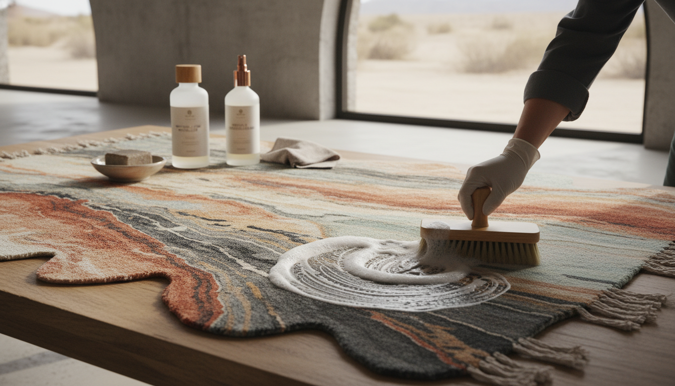High-end maintenance tools for preserving the unique patina of oxidized mineral rugs 2026.