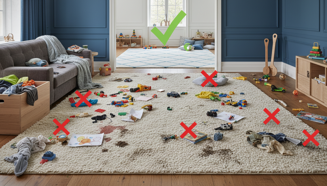 Common mistakes in choosing kids rugs like curling edges and staining