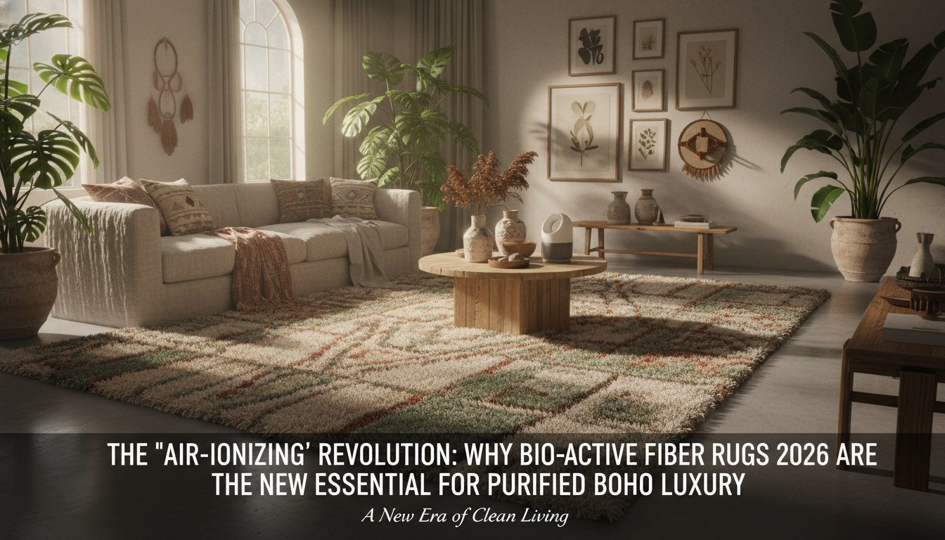 The Air-Ionizing Revolution: Why Bio-Active Fiber Rugs 2026 are the New Essential for Purified Boho Luxury