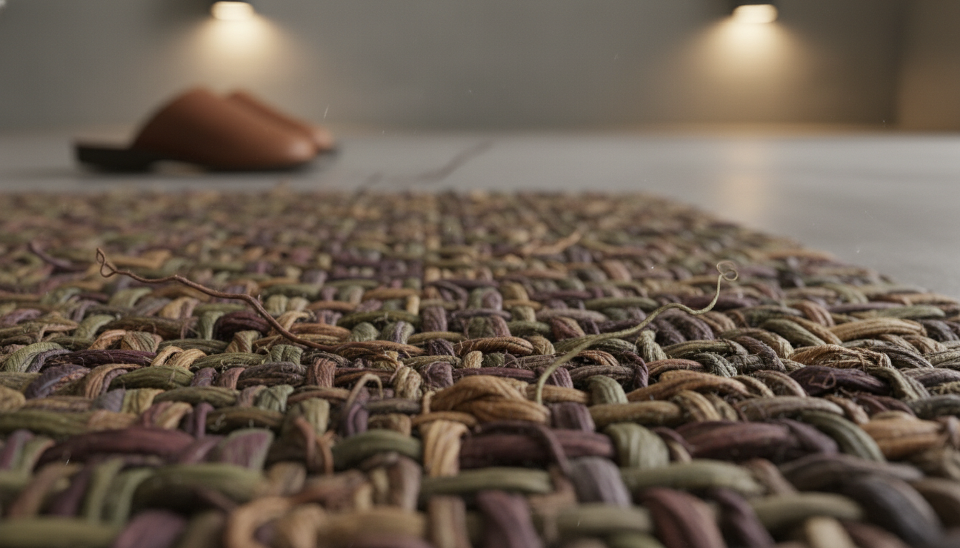 Close-up detail of the durable weave and texture of a Vitis-silk rug.