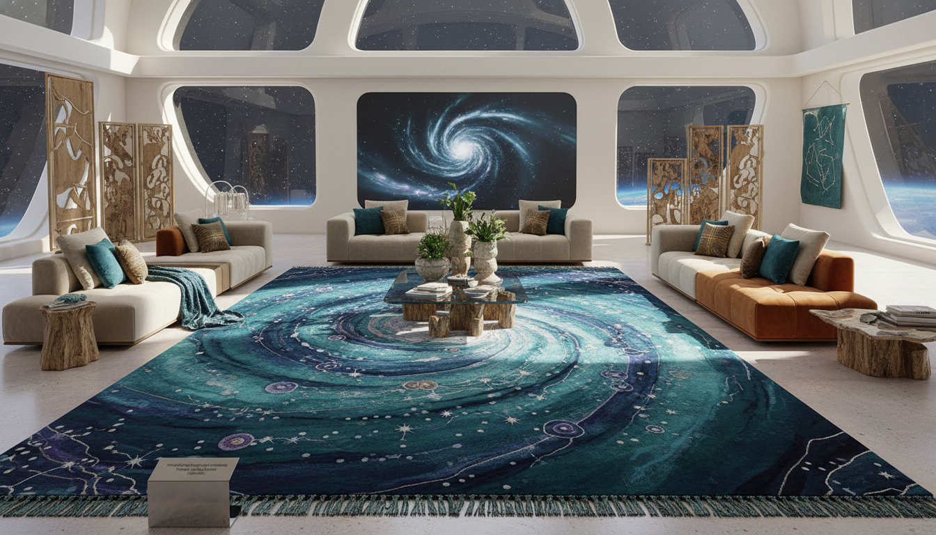 The Rise of Galactic-Sanctuary: Designing with Transformative Teal Bohemian Rugs